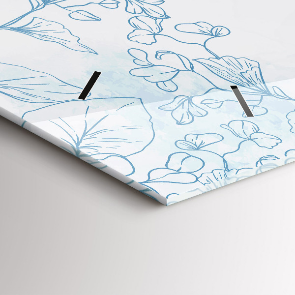 Ceas orizontale de perete din sticlă Schița plantei