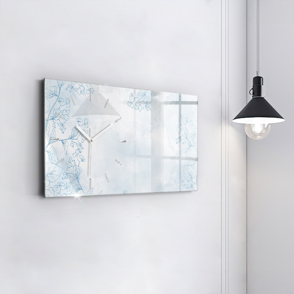 Ceas orizontale de perete din sticlă Schița plantei