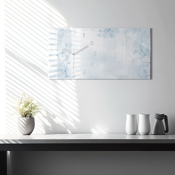 Ceas orizontale de perete din sticlă Schița plantei