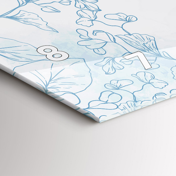 Ceas orizontale de perete din sticlă Schița plantei