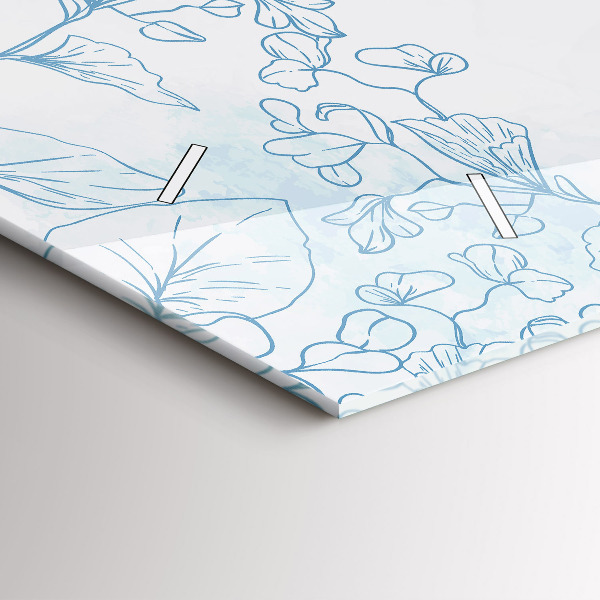 Ceas orizontale de perete din sticlă Schița plantei