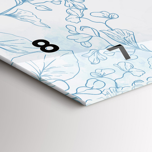 Ceas orizontale de perete din sticlă Schița plantei