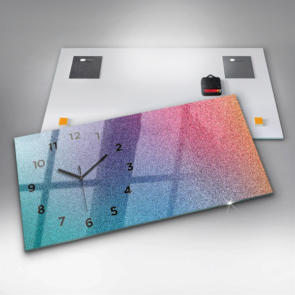 Ceas orizontale de perete din sticlă Model de gradient
