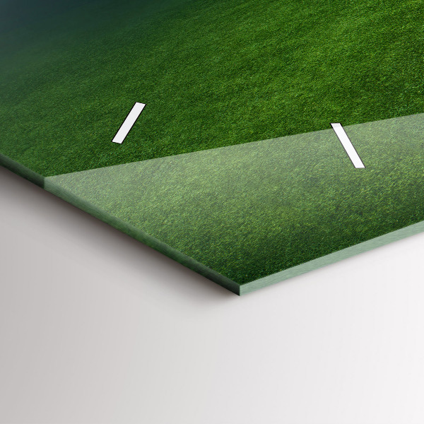 Ceas orizontale de perete din sticlă Teren de fotbal