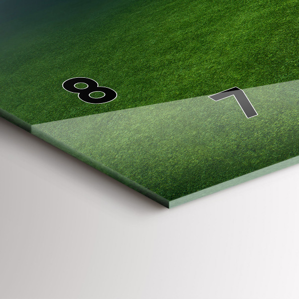 Ceas orizontale de perete din sticlă Teren de fotbal