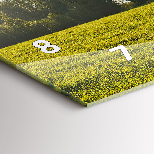 Ceas orizontale de perete din sticlă Munți și câmp