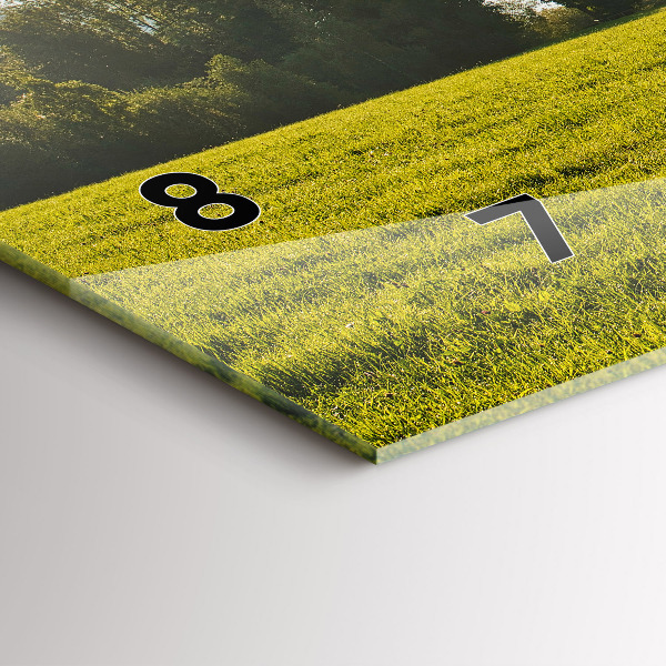 Ceas orizontale de perete din sticlă Munți și câmp