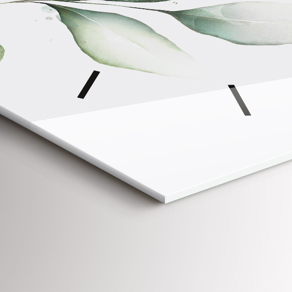 Ceas orizontale de perete din sticlă Lasă abstractia