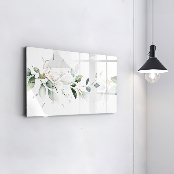 Ceas orizontale de perete din sticlă Lasă abstractia