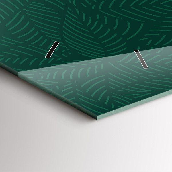 Ceas orizontale de perete din sticlă Model de frunze