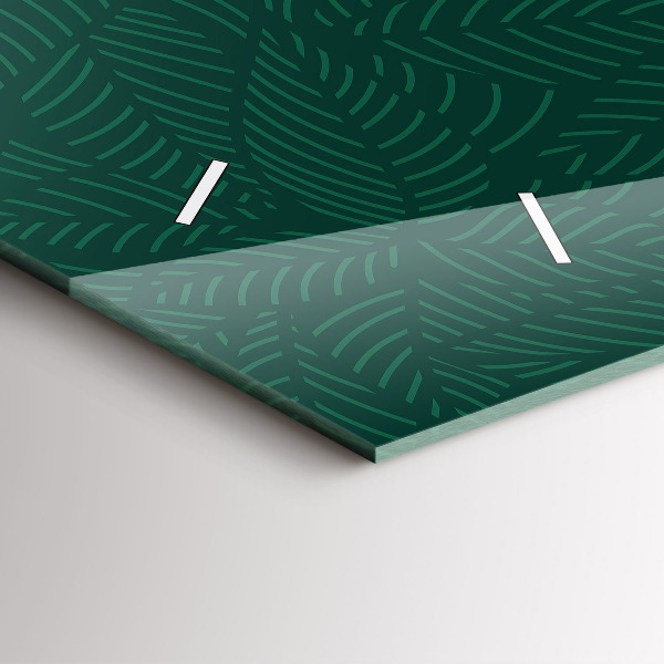 Ceas orizontale de perete din sticlă Model de frunze