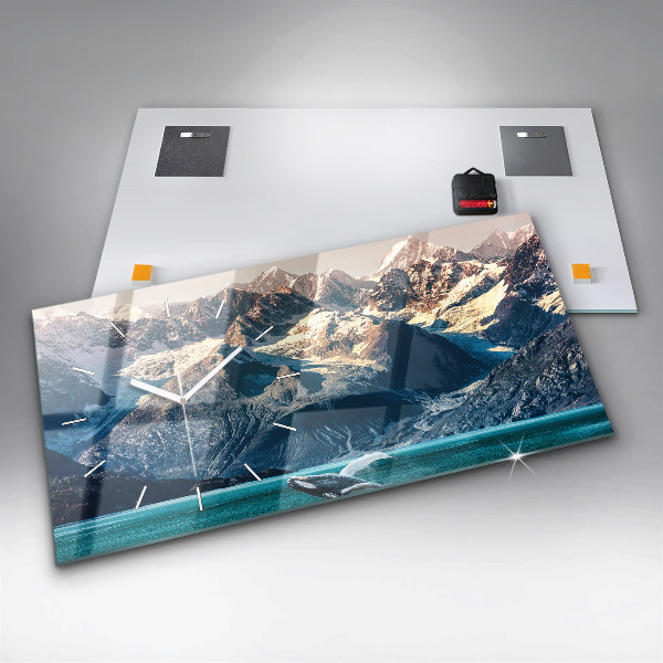 Ceas orizontale de perete din sticlă Balena de apă