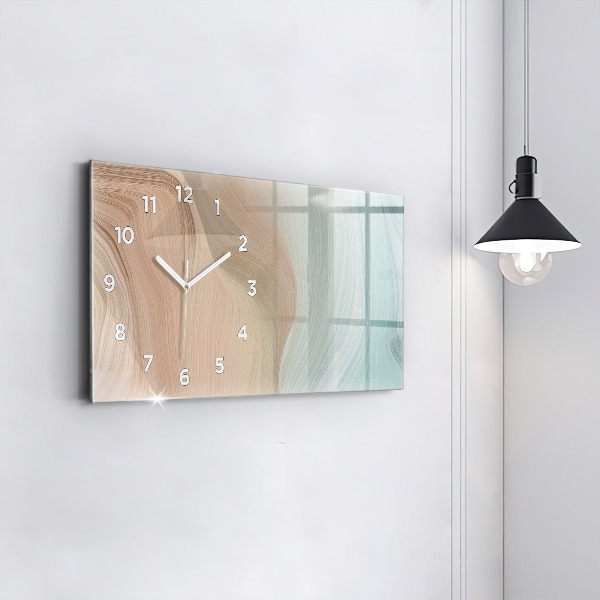 Ceas orizontale de perete din sticlă Abstracția valurilor