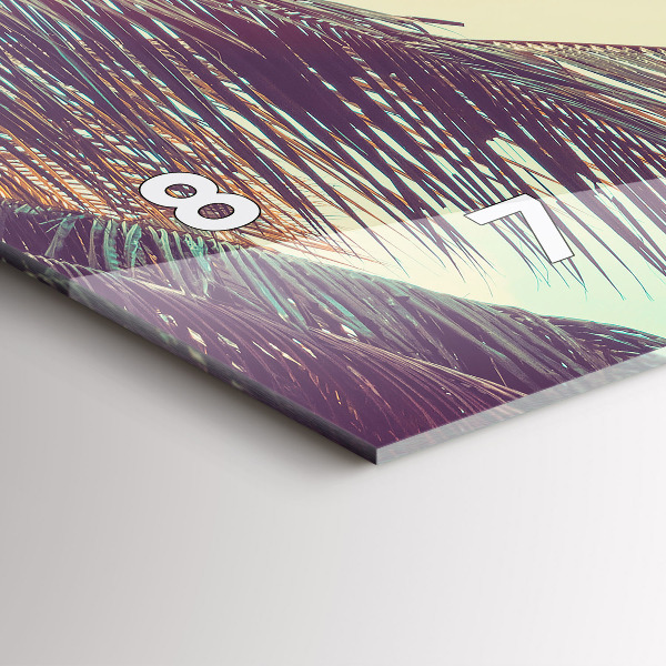 Ceas orizontale de perete din sticlă Palmieri tropicali