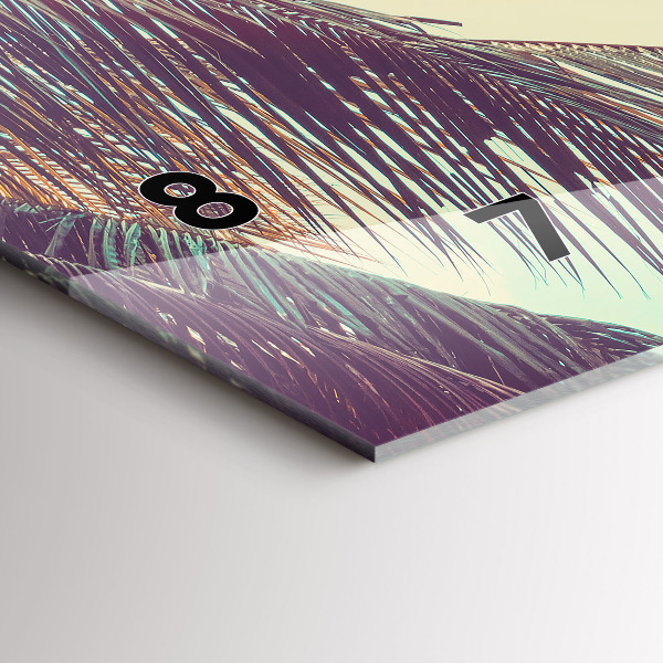 Ceas orizontale de perete din sticlă Palmieri tropicali