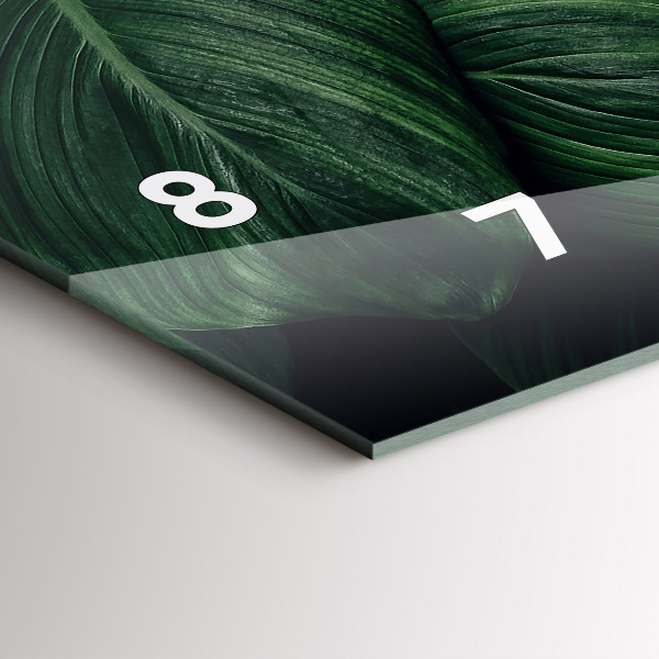 Ceas orizontale de perete din sticlă Monstera tropicală