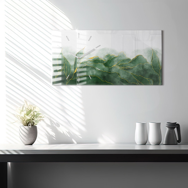 Ceas orizontale de perete din sticlă Lasă abstractia