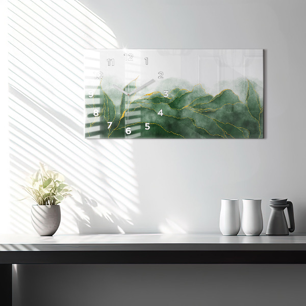 Ceas orizontale de perete din sticlă Lasă abstractia