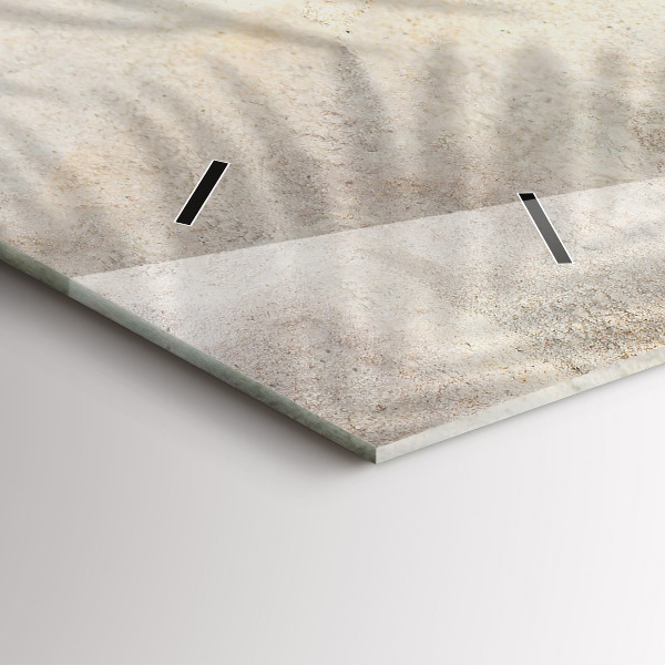 Ceas orizontale de perete din sticlă Umbra unui palmier în nisip