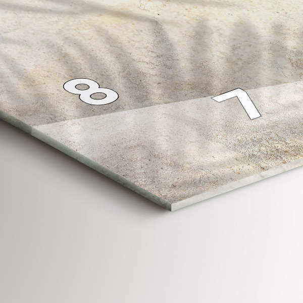 Ceas orizontale de perete din sticlă Umbra unui palmier în nisip