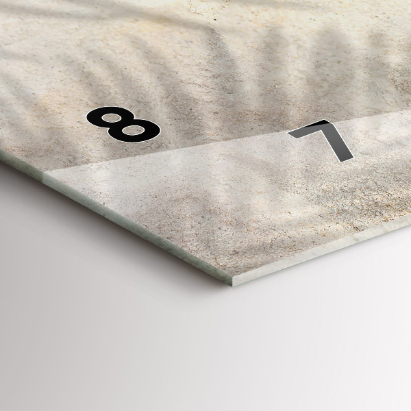 Ceas orizontale de perete din sticlă Umbra unui palmier în nisip