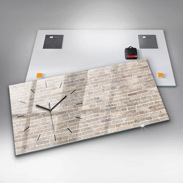 Ceas orizontale de perete din sticlă Zid de cărămidă