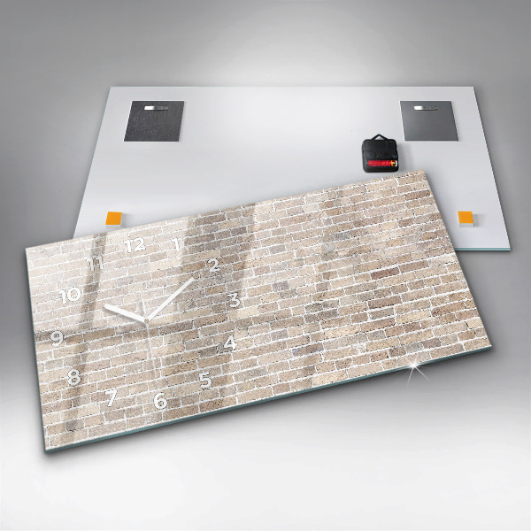 Ceas orizontale de perete din sticlă Zid de cărămidă