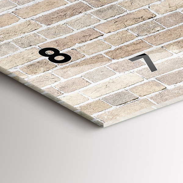 Ceas orizontale de perete din sticlă Zid de cărămidă