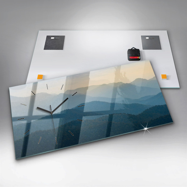 Ceas orizontale de perete din sticlă Abstracția peisajului