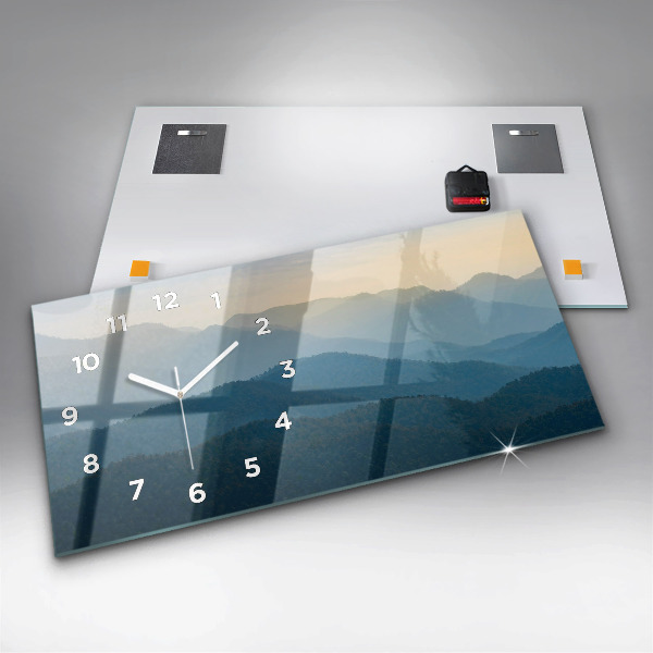 Ceas orizontale de perete din sticlă Abstracția peisajului