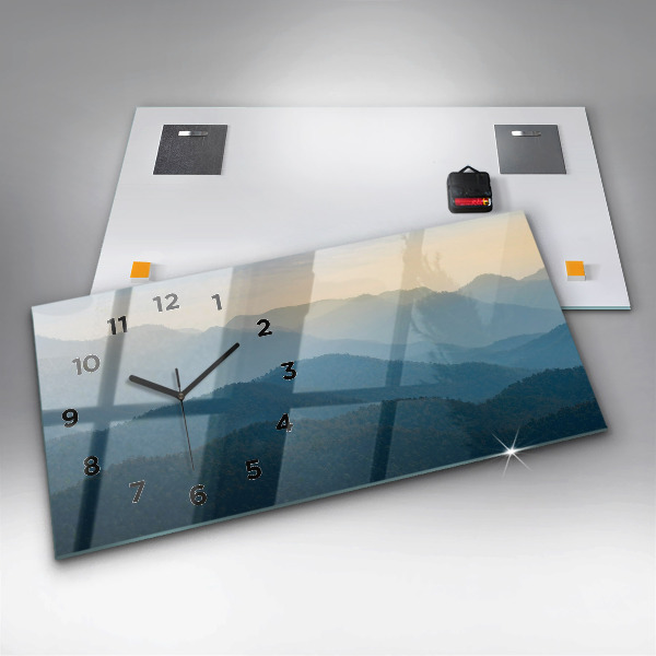 Ceas orizontale de perete din sticlă Abstracția peisajului