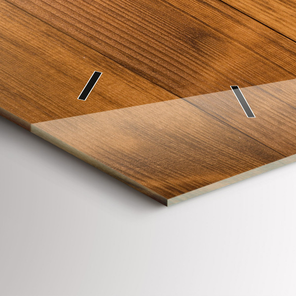 Ceas orizontale de perete din sticlă Scânduri de lemn