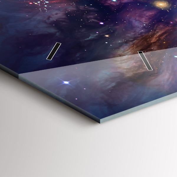 Ceas orizontale de perete din sticlă Lumea galaxiei