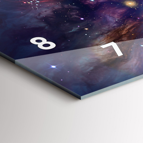 Ceas orizontale de perete din sticlă Lumea galaxiei