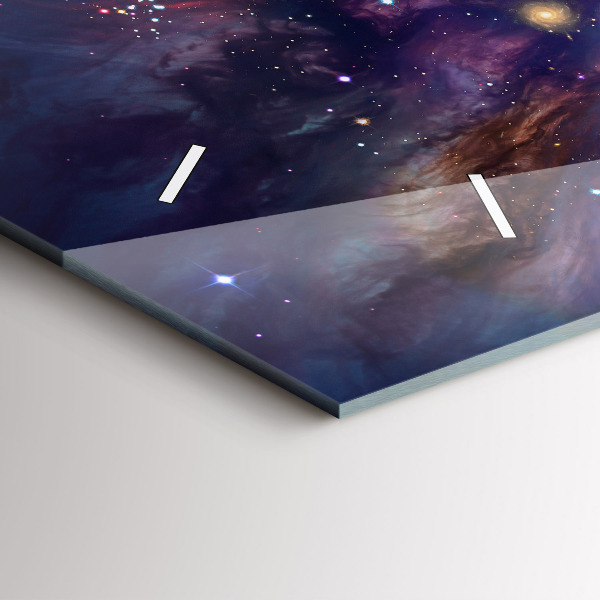 Ceas orizontale de perete din sticlă Lumea galaxiei