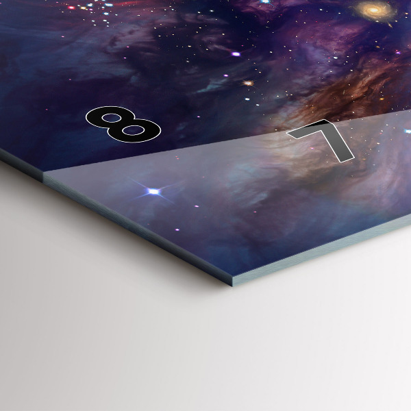 Ceas orizontale de perete din sticlă Lumea galaxiei