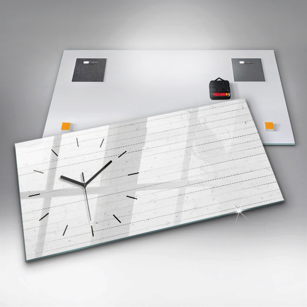 Ceas orizontale de perete din sticlă Model de panouri din lemn