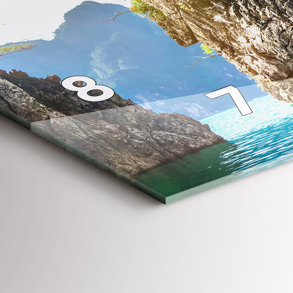 Ceas orizontale de perete din sticlă Lac copaci natura