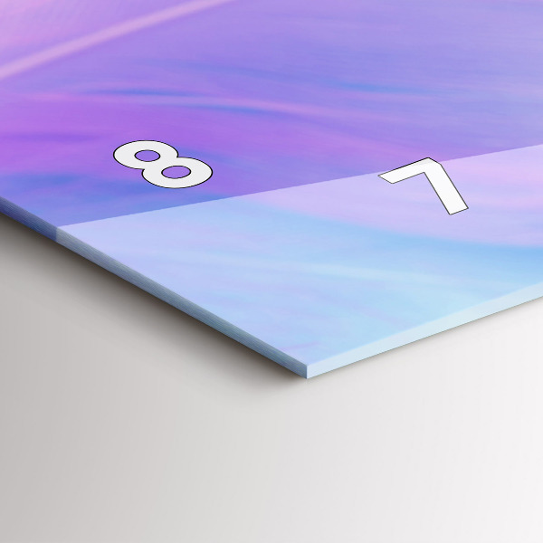 Ceas orizontale de perete din sticlă Pene colorate