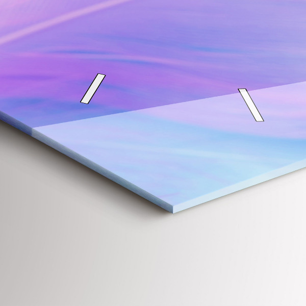 Ceas orizontale de perete din sticlă Pene colorate