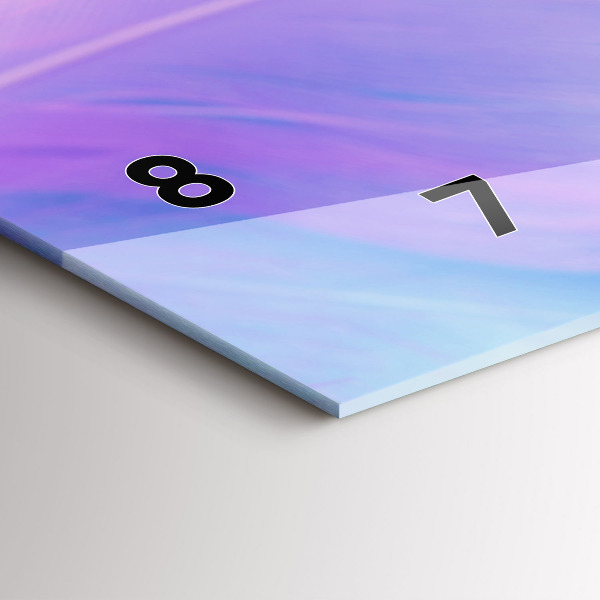 Ceas orizontale de perete din sticlă Pene colorate