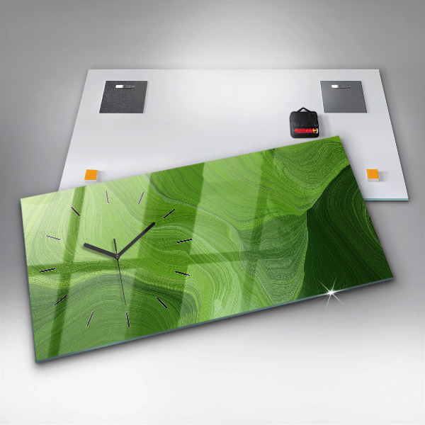 Ceas orizontale de perete din sticlă Valuri moderne