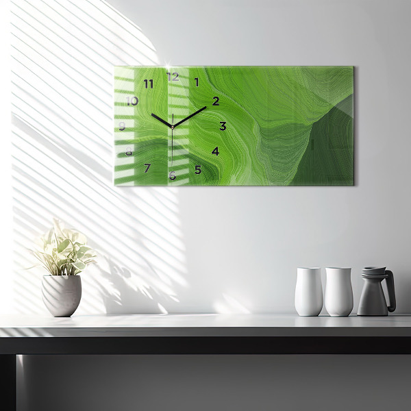 Ceas orizontale de perete din sticlă Valuri moderne