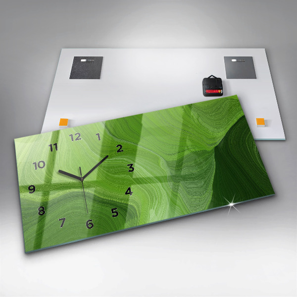 Ceas orizontale de perete din sticlă Valuri moderne