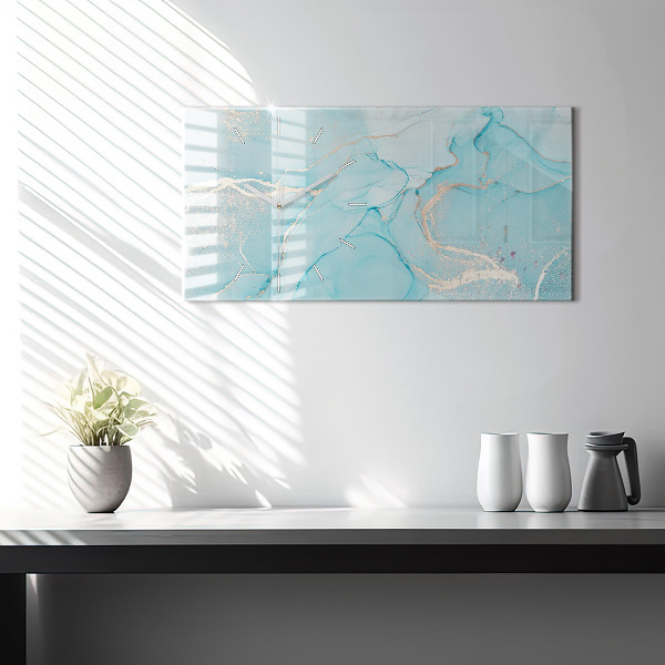 Ceas orizontale de perete din sticlă Marmură decorativă