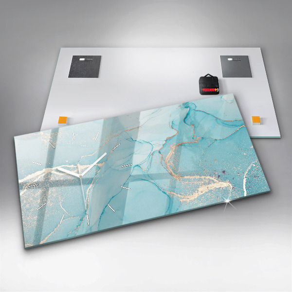 Ceas orizontale de perete din sticlă Marmură decorativă