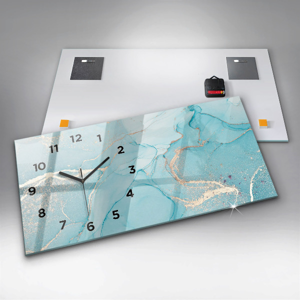 Ceas orizontale de perete din sticlă Marmură decorativă