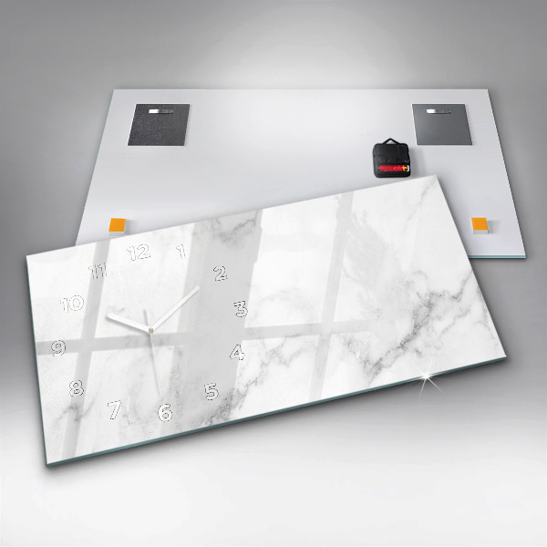 Ceas orizontale de perete din sticlă Marmură