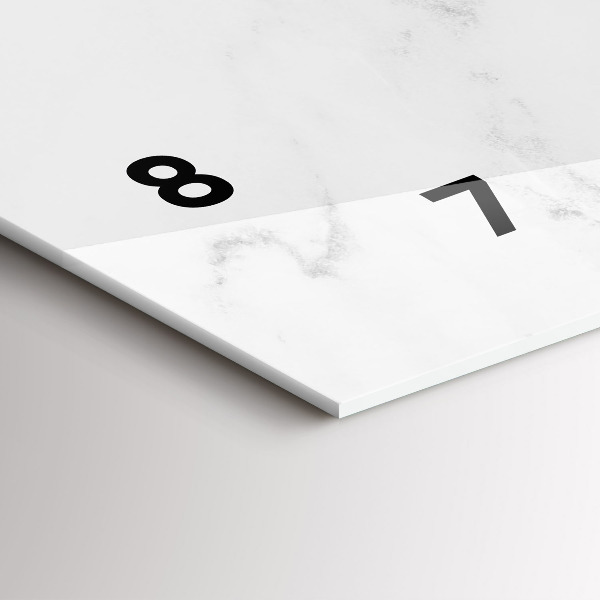 Ceas orizontale de perete din sticlă Marmură