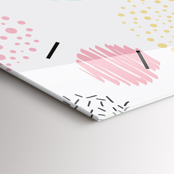 Ceas orizontale de perete din sticlă Model geometric